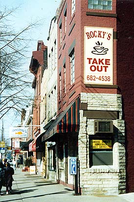 Liberty Avenue, the main shopping street.