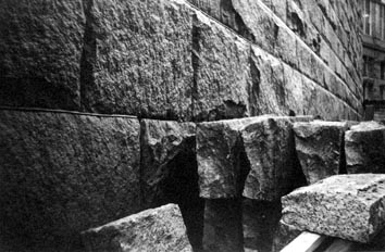 Stones from the wall of the old jail.