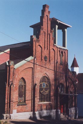 Elaborate Art-Nouveau front on a small church